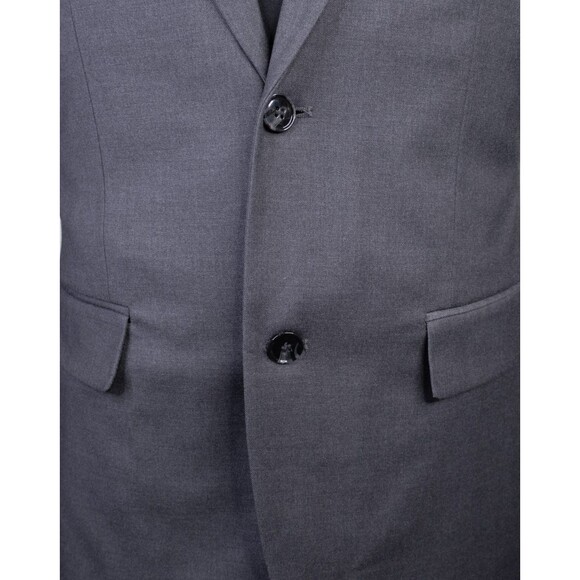 H&M Blazer Jacket Size 40R Slim Fit Gray Stretch Sport Coat Two Button Poly - Picture 3 of 13